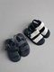 Double Strap Open Toe Buckle Strap Plateform Sliders